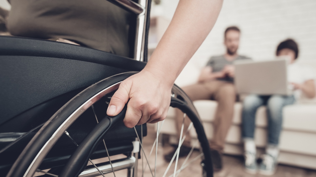 Disabled soldier in a wheelchair