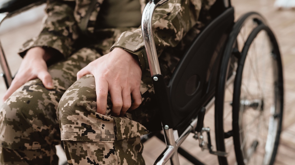Veteran in wheelchair